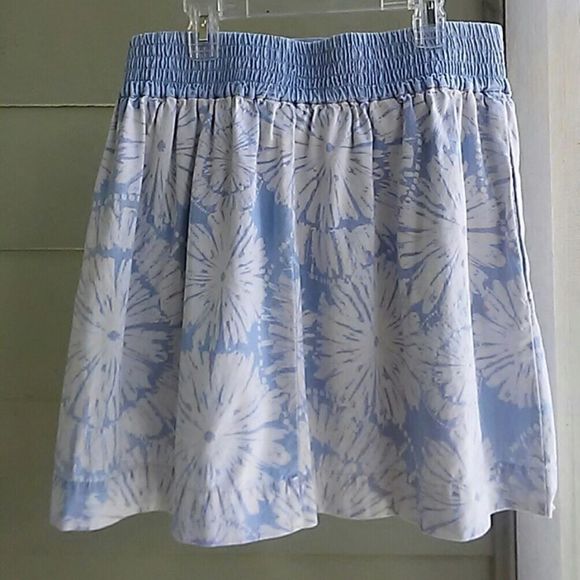 Vintage Fossil Denim Skirt Blu & White Floral S - Picture 2 of 2